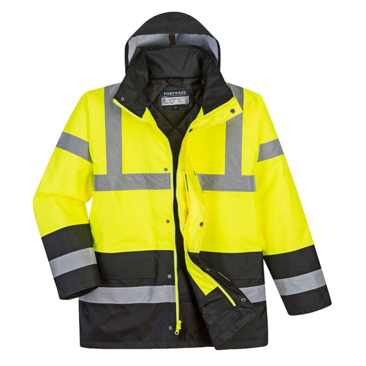 US466 - Best quality Hi-Vis Contrast Winter Traffic Jacket in S,M,L,XL,2XL,3XL,4XL,5XL,6XL,7XL