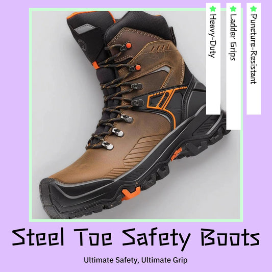 Portwest Women's B1610C T-Wall Top EH Steel Toe Safety Boot - 8" Base Protection Electric Hazard Work Shoe, Brown/Orange, Round Toe, Laces, All Seasons - Cover, Worker