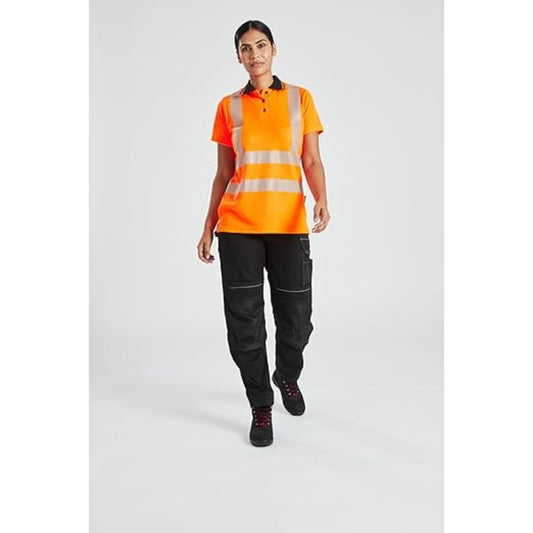 Portwest PW380 Women's Work Pants,Stretch Fabric PW3 Workwear Utility Safety Pants with Knee Pad Pockets, Black