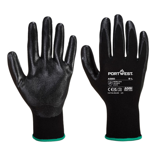 Portwest A320 Dexti-Grip Glove Handling Work Protective Safety Grip Resistant Gloves in Black