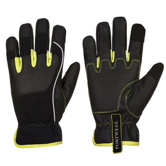 A771 - PW3 Mechanic 540 PU Reinforced Palm-Tradesman Glove Black/Yellow-S,M,L,XL,2XL
