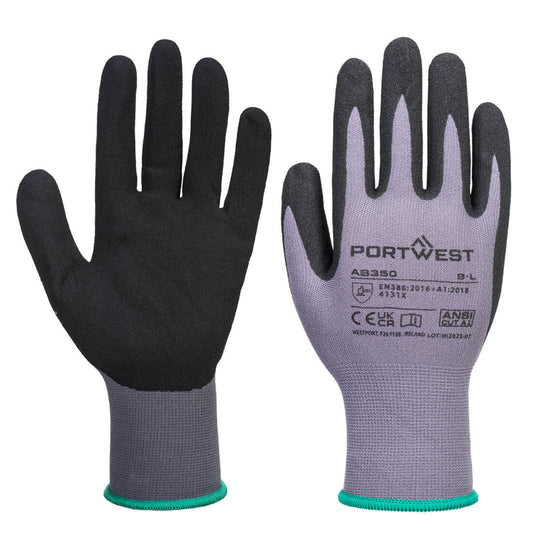 AB350 -Best Quality Grip 15 Nitrile Sandy Essential Multipack Glove (Pk12) Gray/Black-S,L,XL,2XL