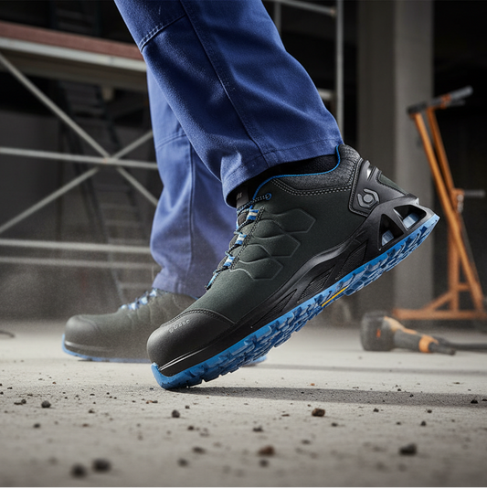 B1000 K-Road S3 Safety Shoes HRO CI SRC Certified Round Toe Laces All Seasons Orthopaedic Footwear for Men & Women - Boy