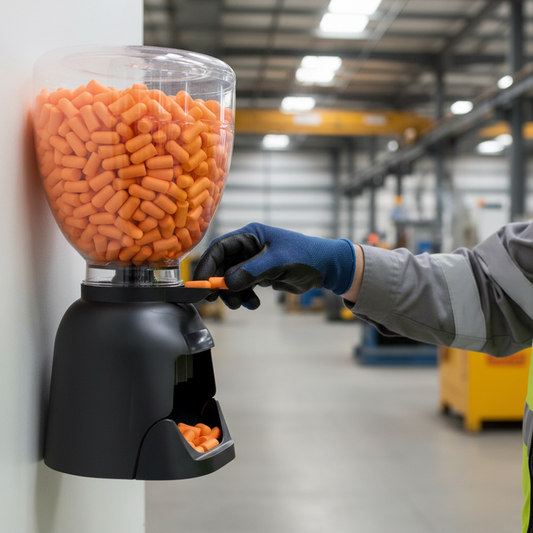 Portwest EP20 Ear Plug Dispenser – 500 Pairs PU Foam Ear Plugs, Wall-Mountable & Easy Dispense (Black)