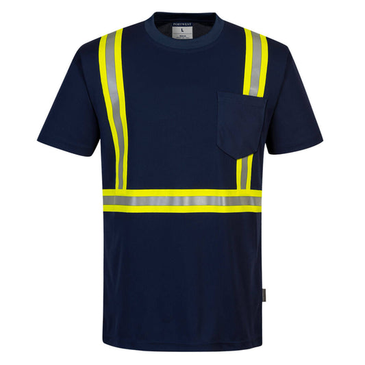 Portwest F131  Iona Xtra Enhanced Pocket T-Shirt S/S Navy