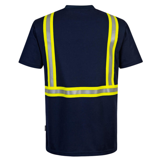 Portwest F131  Iona Xtra Enhanced Pocket T-Shirt S/S Navy