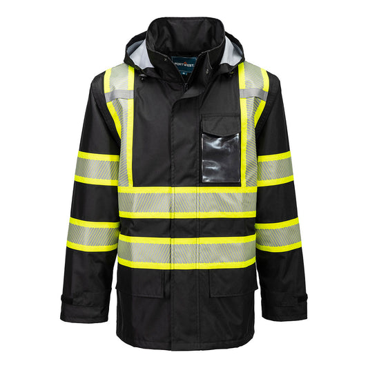 Portwest F366 Iona Plus Lined Rain Jacket Waterproof Hi Vis Workwear PPE