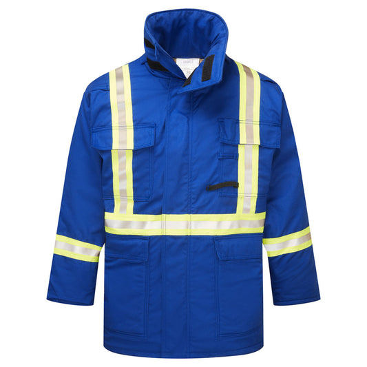 IAS3215 Avenger 9oz Flame-Resistant Insulated Parka – ARC & Flash Fire Protection with HiVisTex Reflective Tape, Industrial Winter FR Jacket
