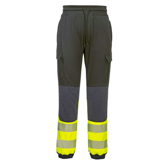 Portwest KX341 Hi Vis Flexi Joggers Class 1 Work Trousers with Stretch Fabric and Reinforced Knees In S,M,L,XL,2XL,3XL