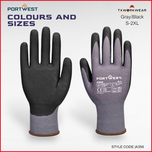 A356 -Best Quality ESD 15 Nitrile Essential Glove (Pk12) Gray/Black In S,M,L,XL,2XL