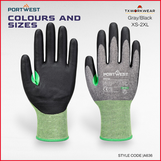 A636 - CS Cut C18 Nitrile Glove A3 Gray/Black XS,S,M,L,XL,2XL