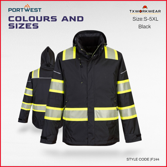 Portwest F144  Iona Plus Enhanced Winter Jacket Black