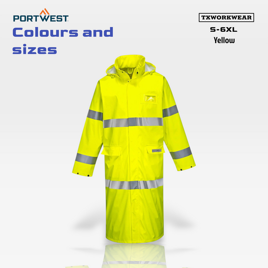 Portwest FR44 Sealtex Flame Hi-Vis Coat 50 Reflective Safety Work Construction Security ANSI 3 in S,M,L,XL,2XL,3XL,4XL,5XL,6XL