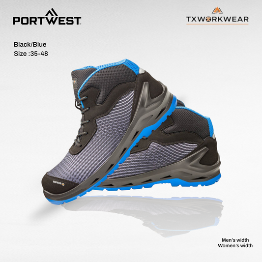 Base Protection B1213 I-Cyber Top S1P ESD SRC Safety Shoe – Metal Free Anti Static Work Shoe (Black/Blue)