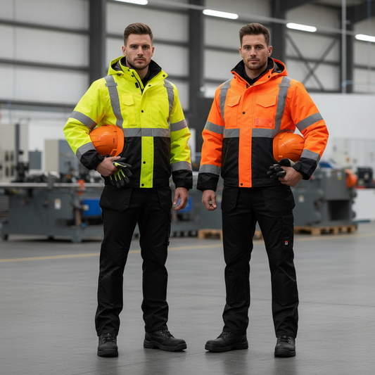 Portwest US363 Men's Hi-Vis Contrast Winter Bomber Coat - Long Sleeve, Fitted, All Seasons, Medium Length, 300D Polyester, S-7XL, High-Quality Design, Reflective Tape, Taped Seams, Menswear Jackets