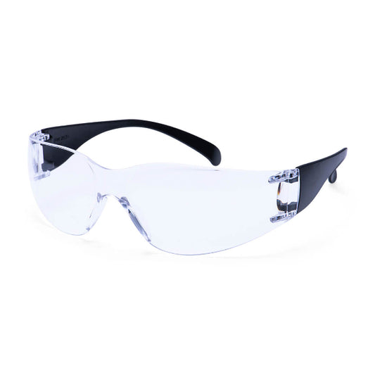 Portwest PW32 Work Safety Glasses with Wrap Around Eye Protection ANSI/ISEA, Black And White