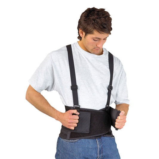 Portwest PW80 Back Support Belt – Adjustable Belt with Shoulder Straps for Lower Back Protection, Lifting Support & Workplace Safety