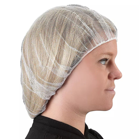 S-15371 Premium Nylon Honeycomb Hairnet – Thick Mesh, Easy Fit | Food Safety Hair Net for Kitchens & Food Service (100 Pack)