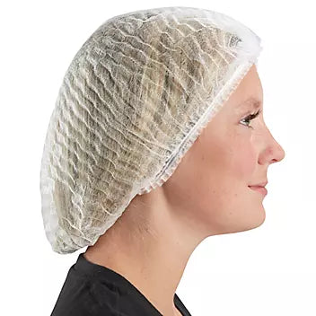 S-24615 Pleated Polypropylene Bouffant Caps - Pre-Folded Hair Nets, Latex-Free (200 Pack)