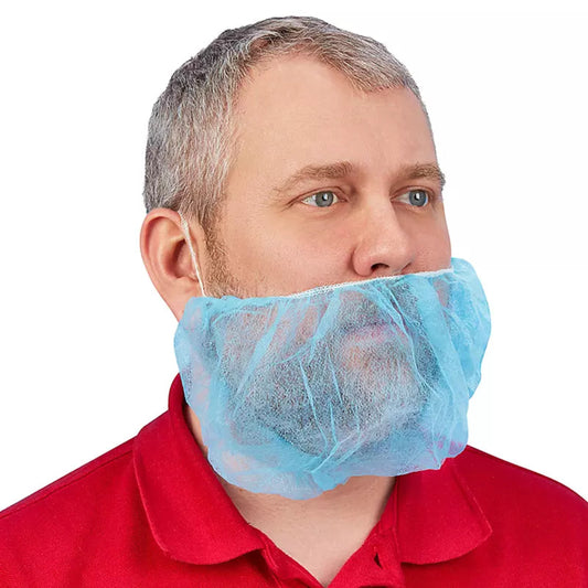 S-9635 Disposable Polypropylene Beard Net – Hygienic Facial Hair Cover | Food & Pharma Safety Beard Nets (100 Pack)