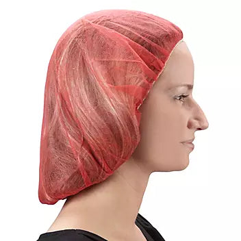 18" Polypropylene Bouffant Caps - Latex-Free Hair Nets for Food Service, Medical, & Industrial Use (100 Pack)