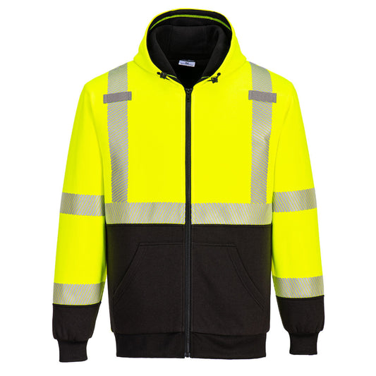 Portwest UB325 Hi Vis Thermal Two Tone Zipped Hoodie  And Segmented Reflective Tape For Warmth,Visibility in S,M,L,XL,2XL,3XL,4XL,5XL,6XL