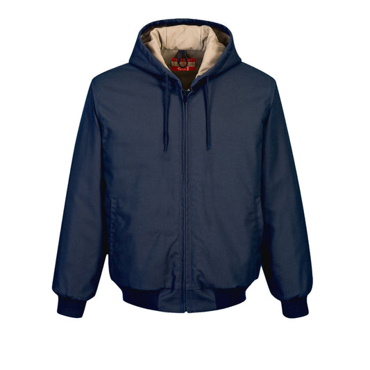 Portwest UFR48 Men's Duck Quilt Lined Flame Resistant Winter Hooded Jacket S,M,L,XL,2XL,3XL,4XL,5XL