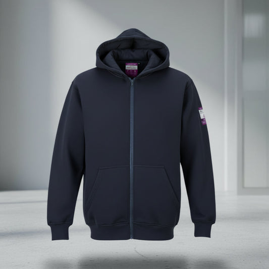 Portwest UFR81 Modaflame Knit Zipper-Front Hooded FR Sweatshirt Visibility Safety Work Sweatshirt JumperANSI 3 M,L,XL,2XL,3XL,4XL,5XL,6XL
