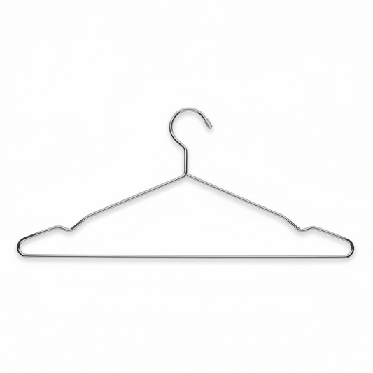 S-26482 Premium Notched Metal Hangers – Heavy-Duty Chrome-Plated Steel for Dresses & Suits