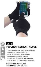 Portwest GL16 - Touchscreen Knit Glove Black