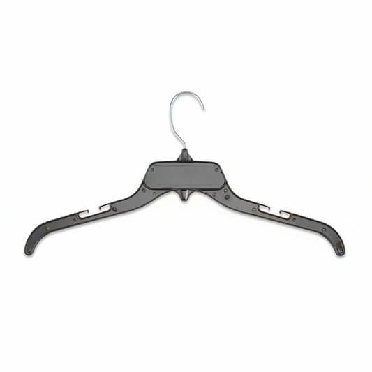 S-18036 Fixed Hook Plastic Hangers – Durable with Metal Hook & Strap Notches QTY/CTY 200