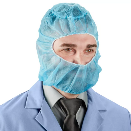 S-21130 Disposable Hair & Beard Net Combo – Full Head & Facial Coverage | Lightweight Breathable Polypropylene (Hygiene Pack)