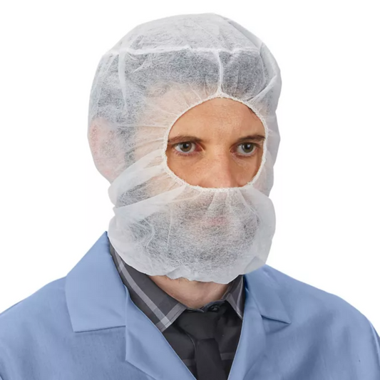 S-21130 Disposable Hair & Beard Net Combo – Full Head & Facial Coverage | Lightweight Breathable Polypropylene (Hygiene Pack)