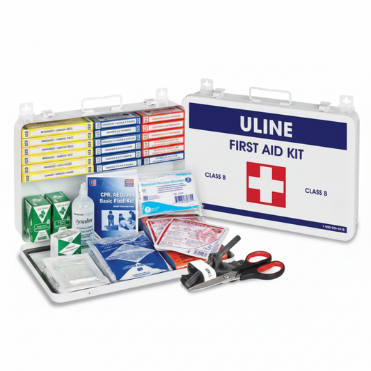 H-6470 Uline ANSI Approved First Aid Kit – Class B, 50 Person OSHA Compliant (Metal Case)