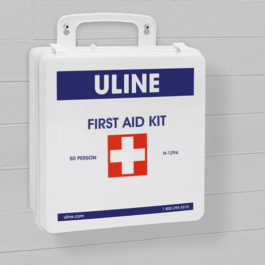 H-1294 Uline Deluxe First Aid Kit – 50 Person Workplace Emergency Kit (Wall Mountable)