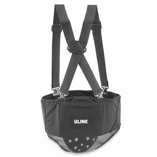 H-441 Uline Lumbar Support Pad Belt – Heavy-Duty Back Support with Adjustable Straps (S–4XL, Black)