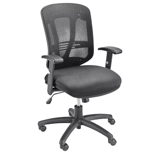 H-4114 Deluxe Mesh Task Chair – Ergonomic Synchro-Tilt, Adjustable Arms & 5” Cushioned Seat (275 lb Capacity)