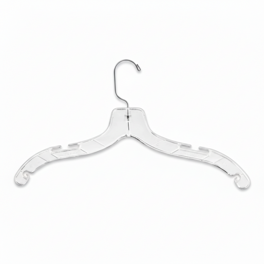 S-18038 Swivel Hook Plastic Hangers – 17” with Metal Hook (Black/Clear, 100 Pack)