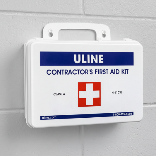 H-11036 Uline Contractor’s First Aid Kit – Outdoor Jobsite Emergency Kit (Wall Mountable)