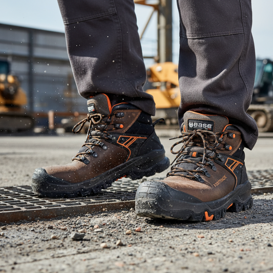 Base Protection B1601C T-Wall EH Safety Boot – Puncture Resistant Steel Toe Work Boots (Brown/Orange)